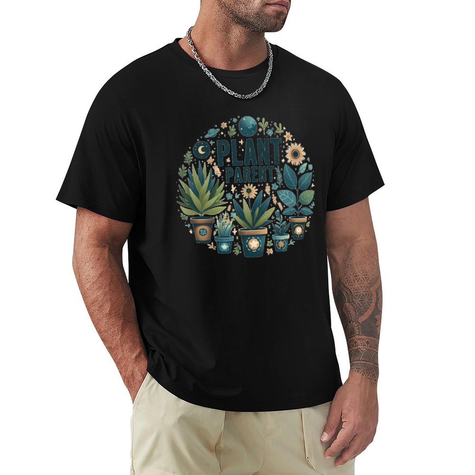 Plant Parent T Shirt - Kaos Kasual Bermotif Seni untuk Pecinta